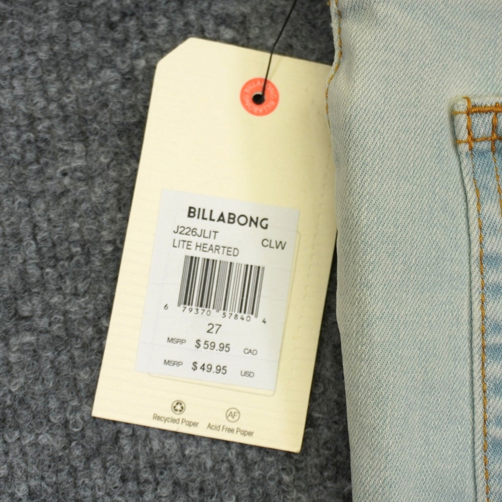NEW Billabong Denim Shorts Women 27 Lite Hearted Lace Up Distressed Boho Cut Off - Picture 3 of 9